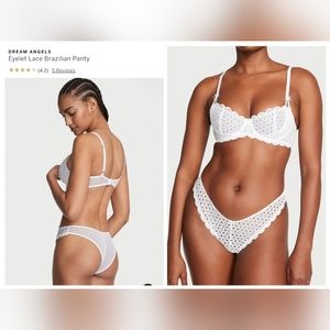 Victoria's secret dream Angel's very sexy eyelet lace Brazilian panty SMALL